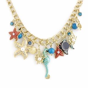 Cluster Starfish Seahorse Necklace